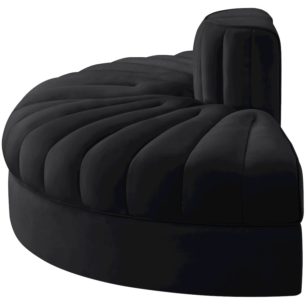 Rummi Black Velvet Performance Fabric Upholstered 2pc. Modular Loveseat. Picture 4
