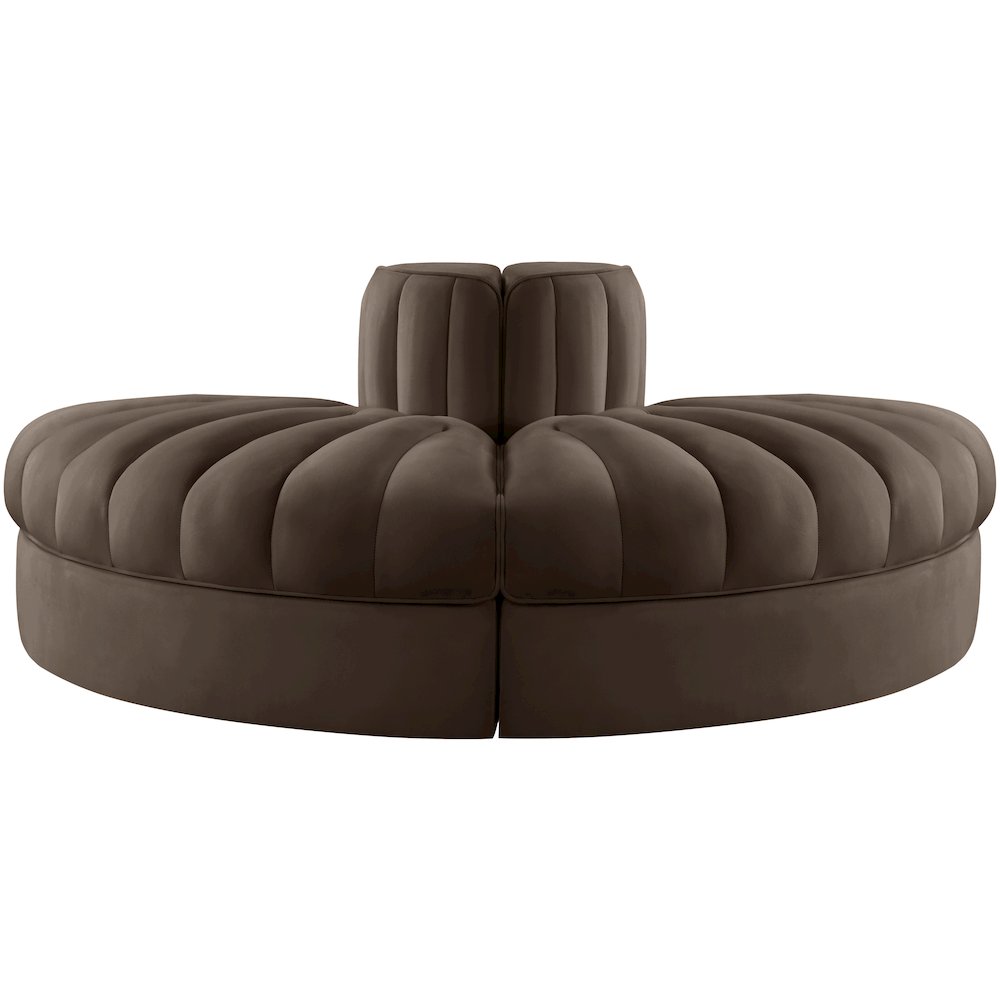 Rummi Brown Velvet Performance Fabric Upholstered 2pc. Modular Loveseat. Picture 3