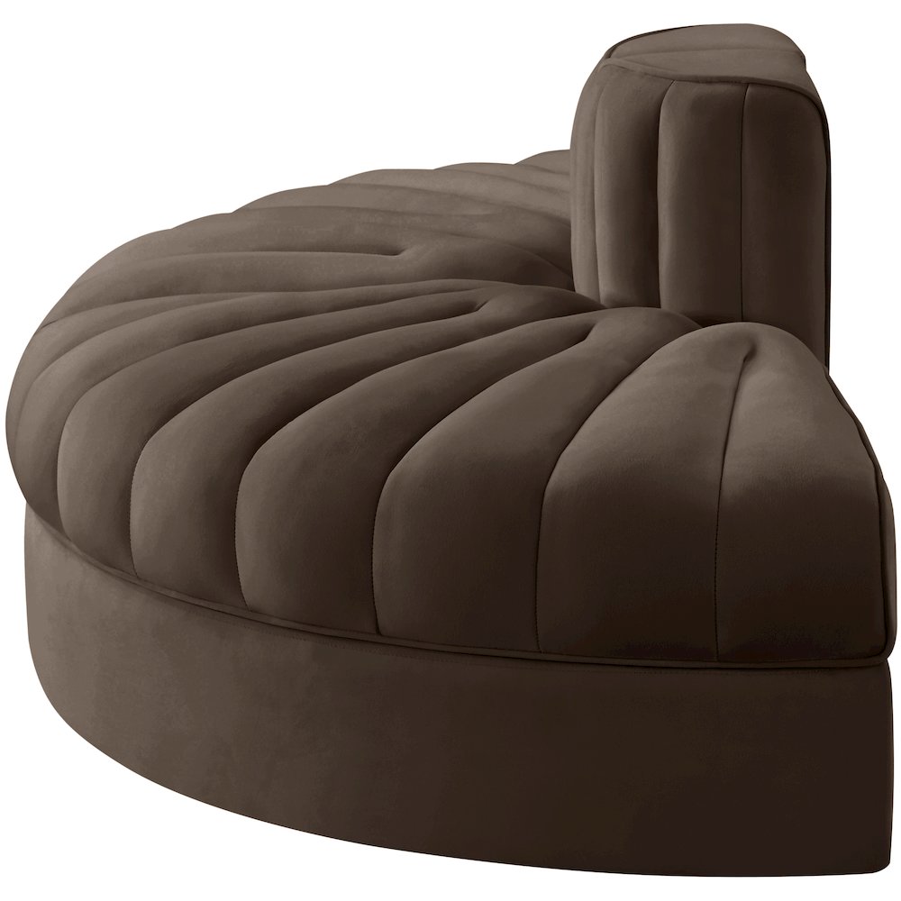 Rummi Brown Velvet Performance Fabric Upholstered 2pc. Modular Loveseat. Picture 4