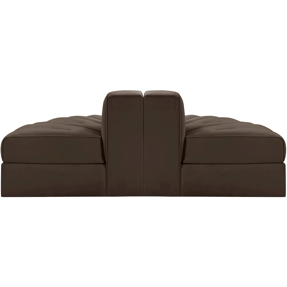 Rummi Brown Velvet Performance Fabric Upholstered 2pc. Modular Loveseat. Picture 5