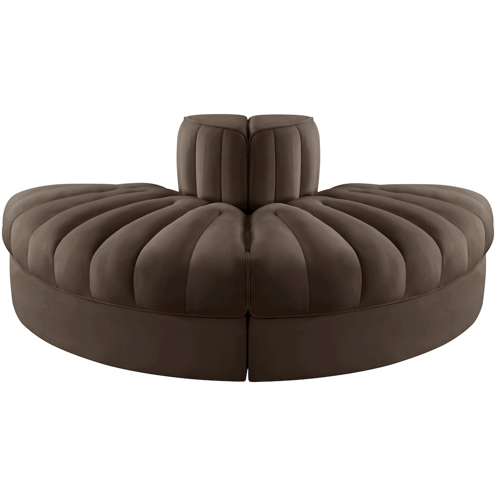 Rummi Brown Velvet Performance Fabric Upholstered 2pc. Modular Loveseat. Picture 7