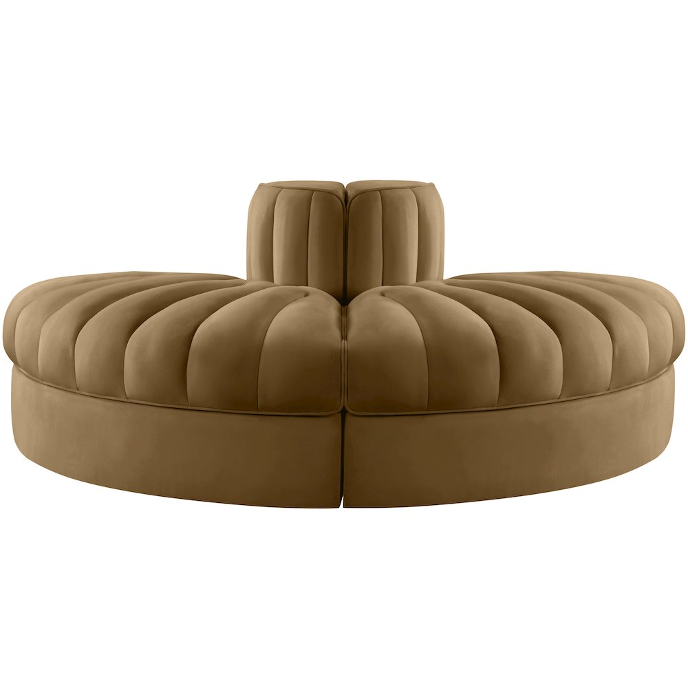 Rummi Saddle Velvet Performance Fabric Upholstered 2pc. Modular Loveseat. Picture 3
