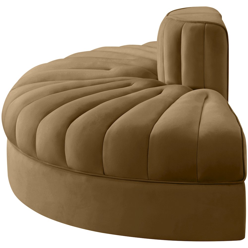 Rummi Saddle Velvet Performance Fabric Upholstered 2pc. Modular Loveseat. Picture 4