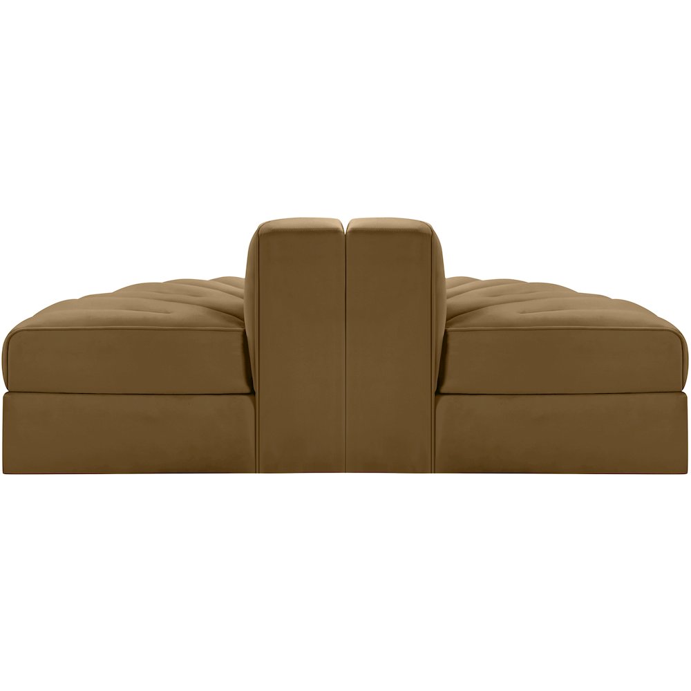 Rummi Saddle Velvet Performance Fabric Upholstered 2pc. Modular Loveseat. Picture 5