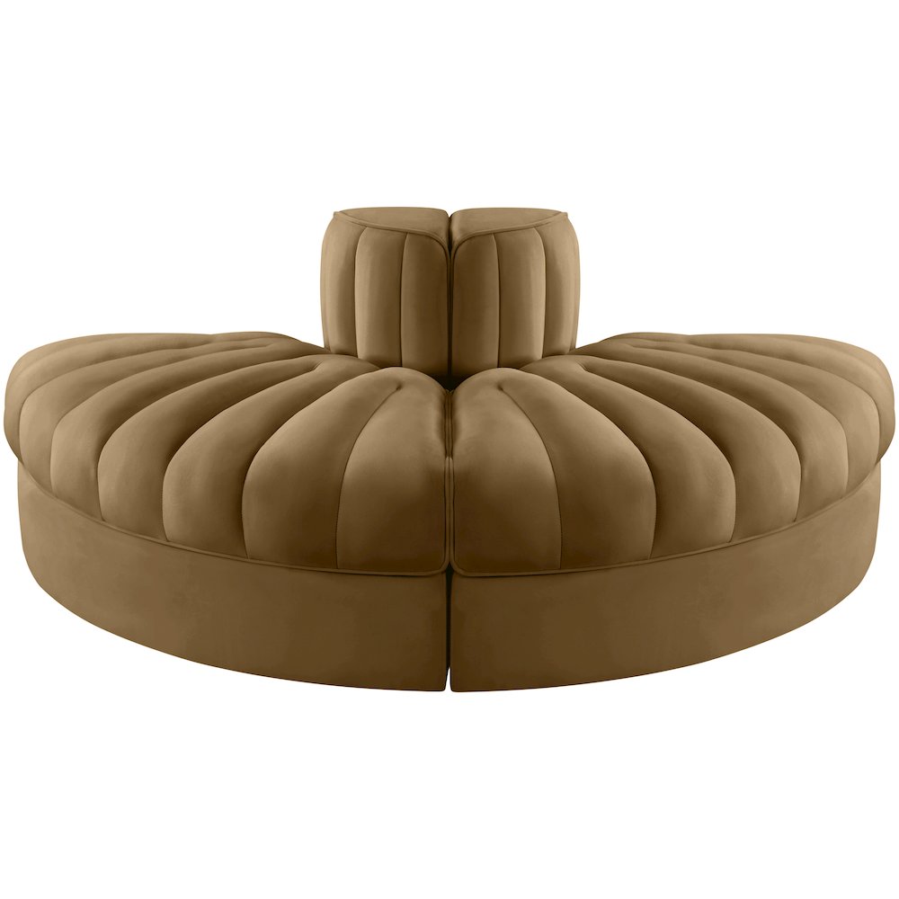 Rummi Saddle Velvet Performance Fabric Upholstered 2pc. Modular Loveseat. Picture 7