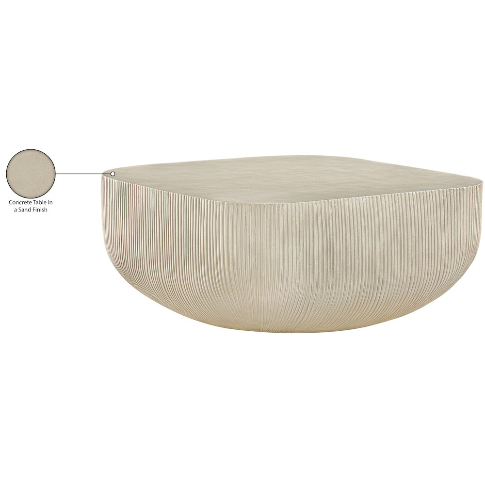 Sonara Beige Concrete Indoor/Outdoor Coffee Table. Picture 6