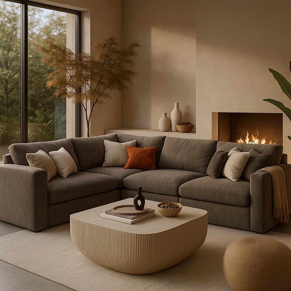 Sonara Beige Concrete Indoor/Outdoor Coffee Table. Picture 7