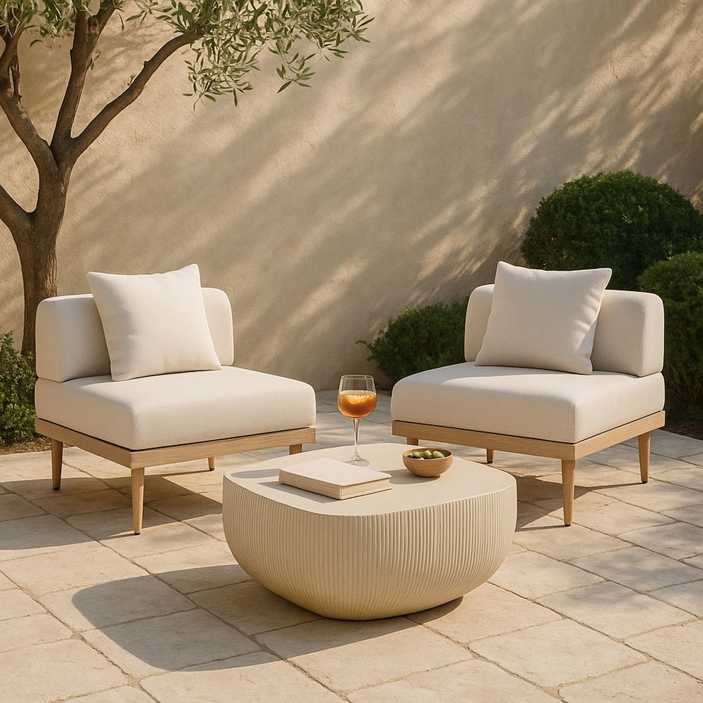Sonara Beige Concrete Indoor/Outdoor Coffee Table. Picture 9