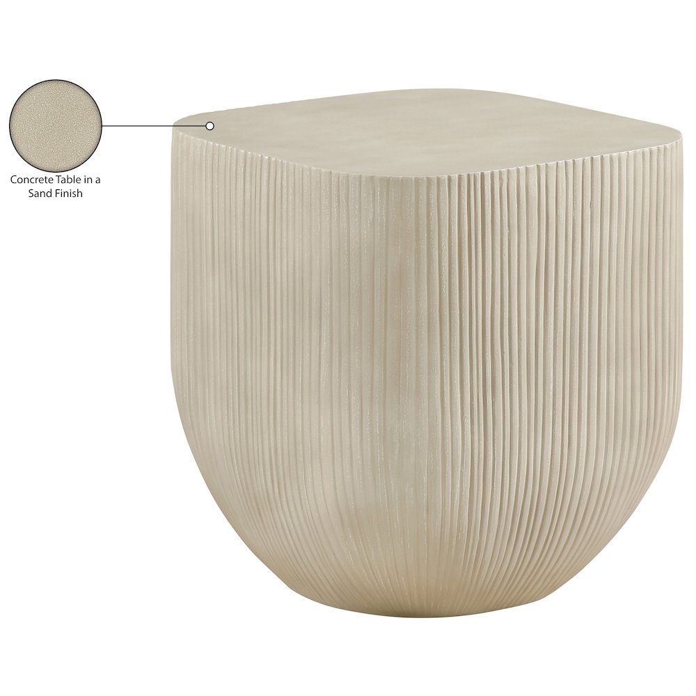 Sonara Beige Concrete Indoor/Outdoor End Table. Picture 6