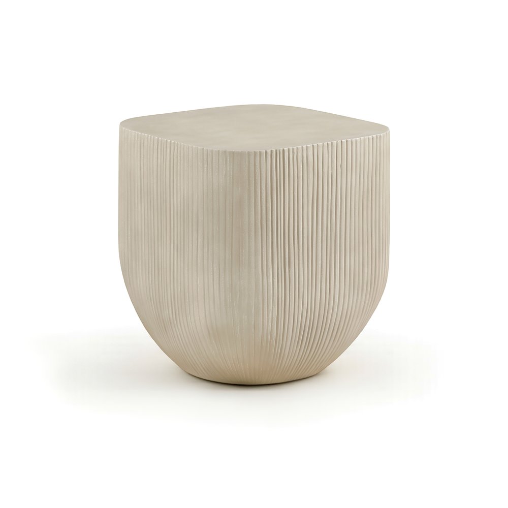 Sonara Beige Concrete Indoor/Outdoor End Table. Picture 1