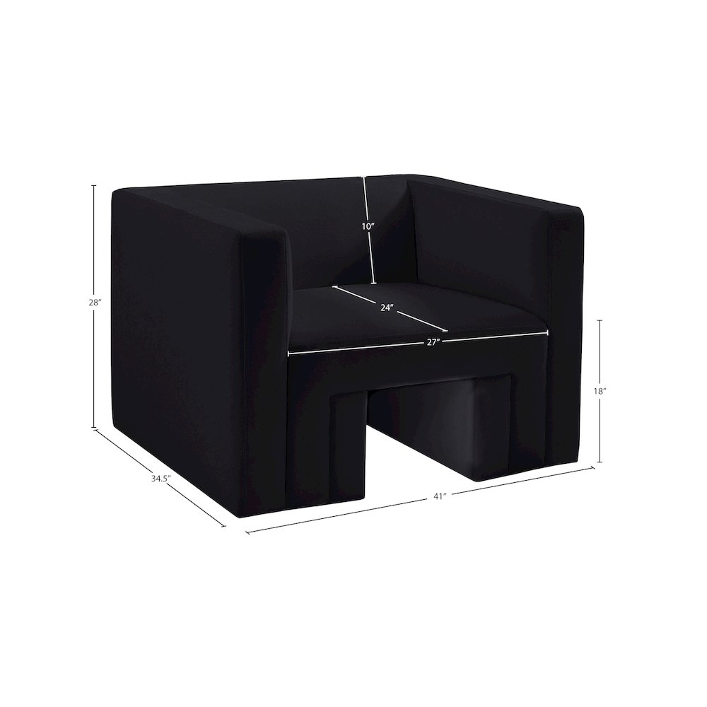 Henson Black Velvet Chair. Picture 17