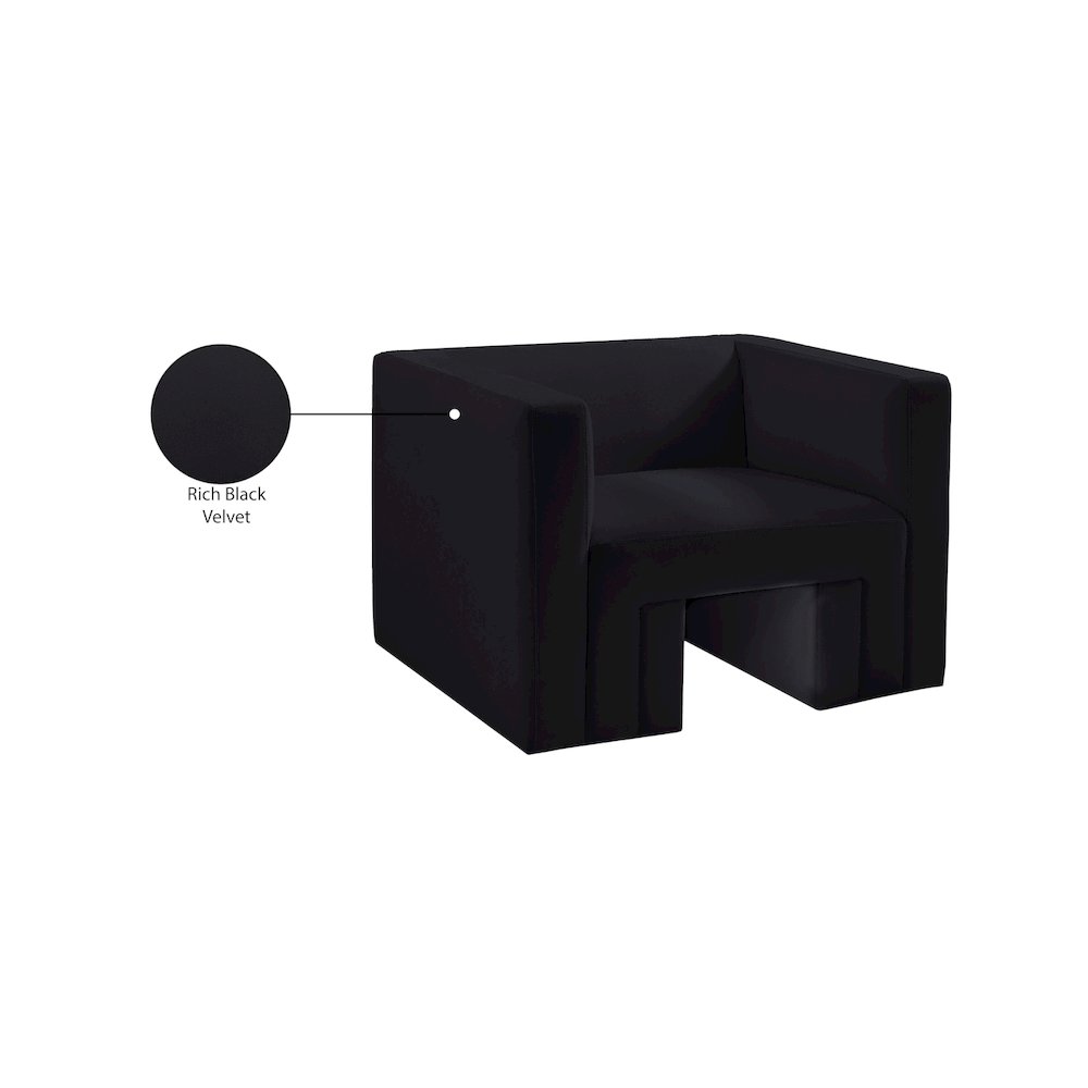 Henson Black Velvet Chair. Picture 18