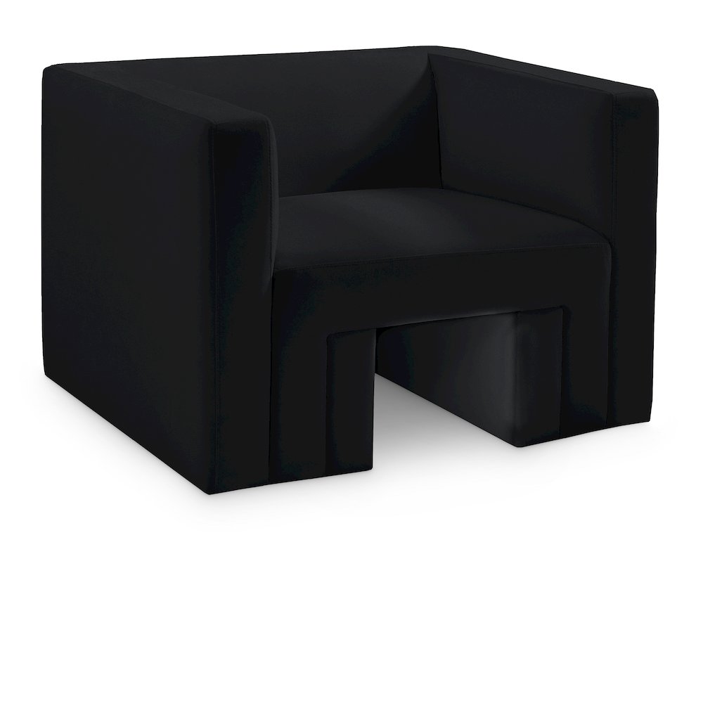 Henson Black Velvet Chair. Picture 1