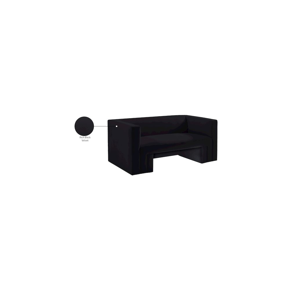 Henson Black Velvet Loveseat. Picture 18