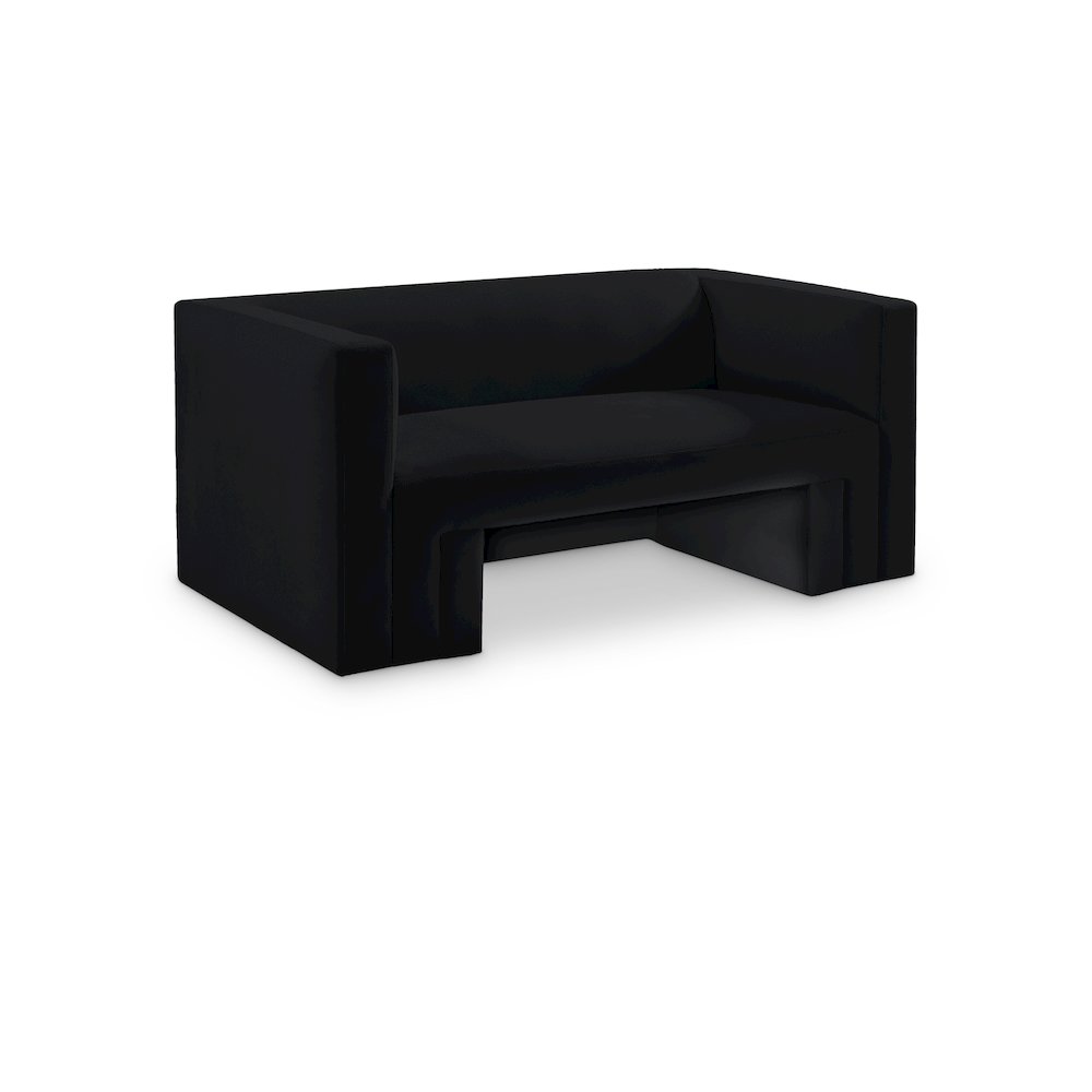 Henson Black Velvet Loveseat. Picture 1