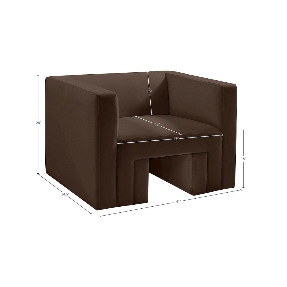 Henson Brown Velvet Chair. Picture 17