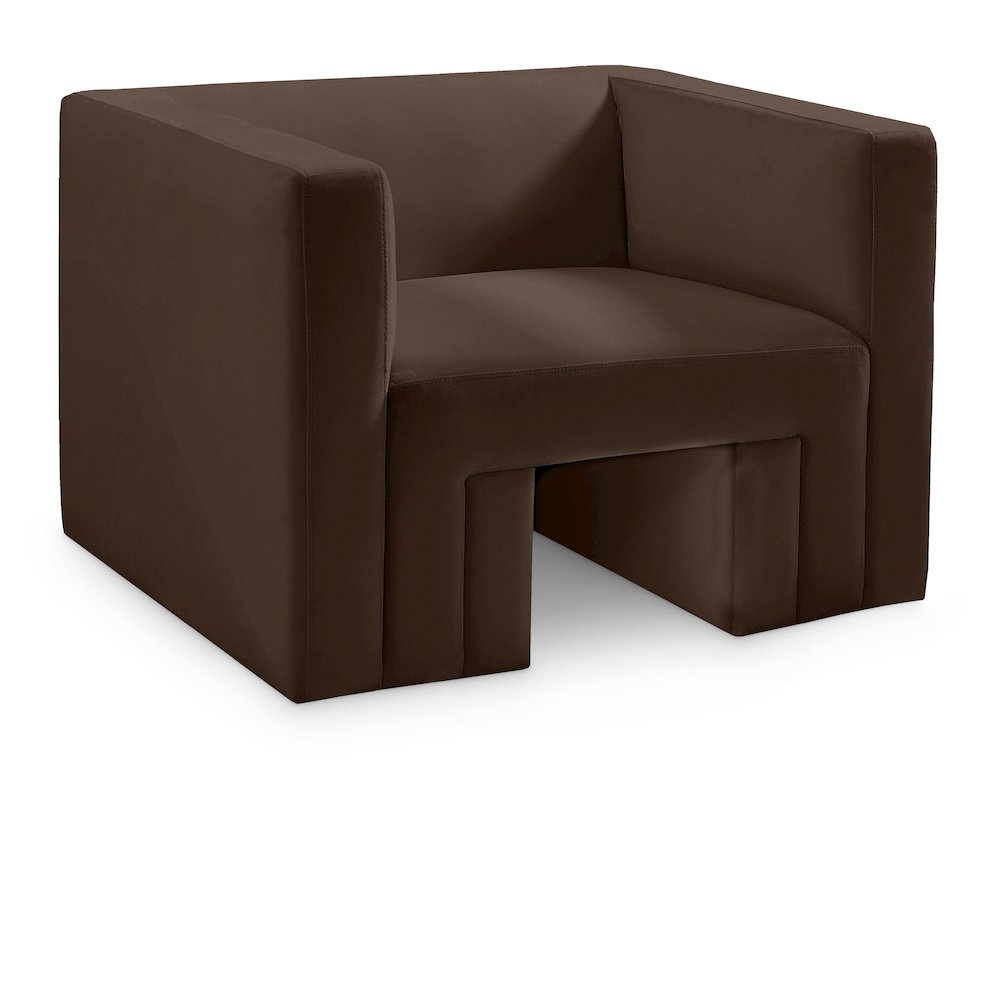 Henson Brown Velvet Chair. Picture 1