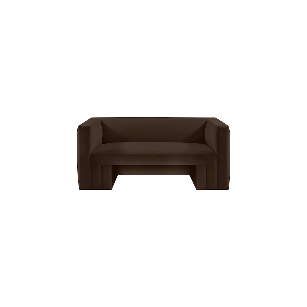 Henson Brown Velvet Loveseat. Picture 4