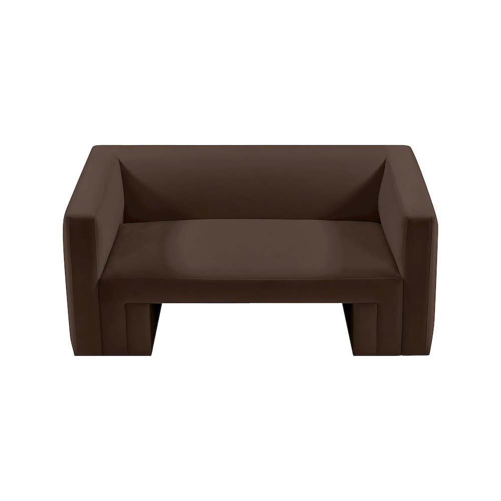 Henson Brown Velvet Loveseat. Picture 5