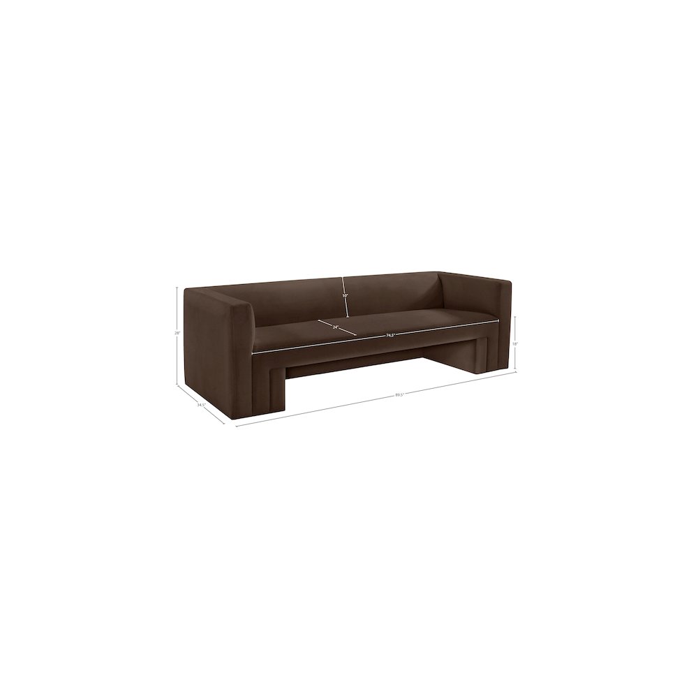 Henson Brown Velvet Sofa. Picture 17