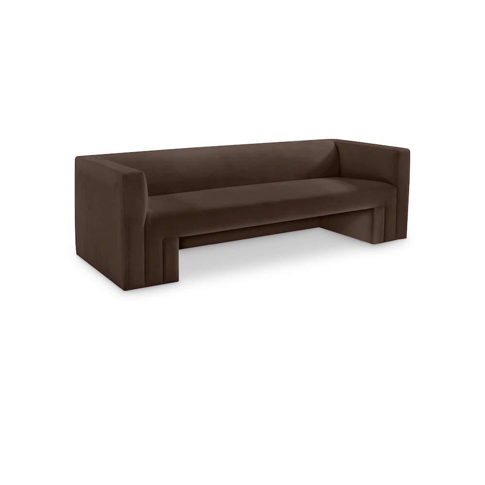 Henson Brown Velvet Sofa. Picture 1