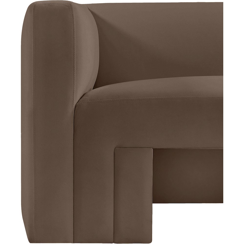 Henson Brown Velvet Sofa. Picture 10