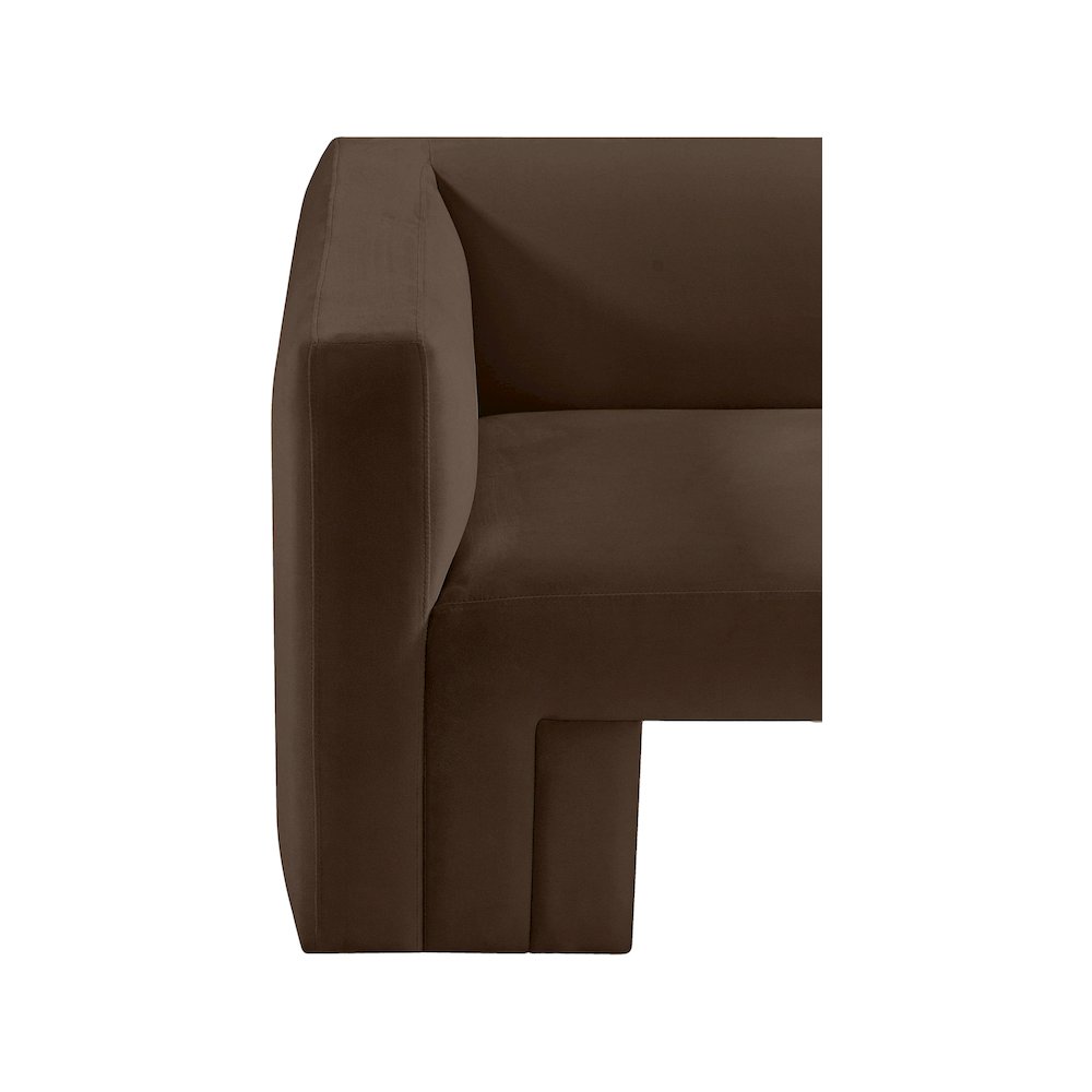 Henson Brown Velvet Sofa. Picture 13