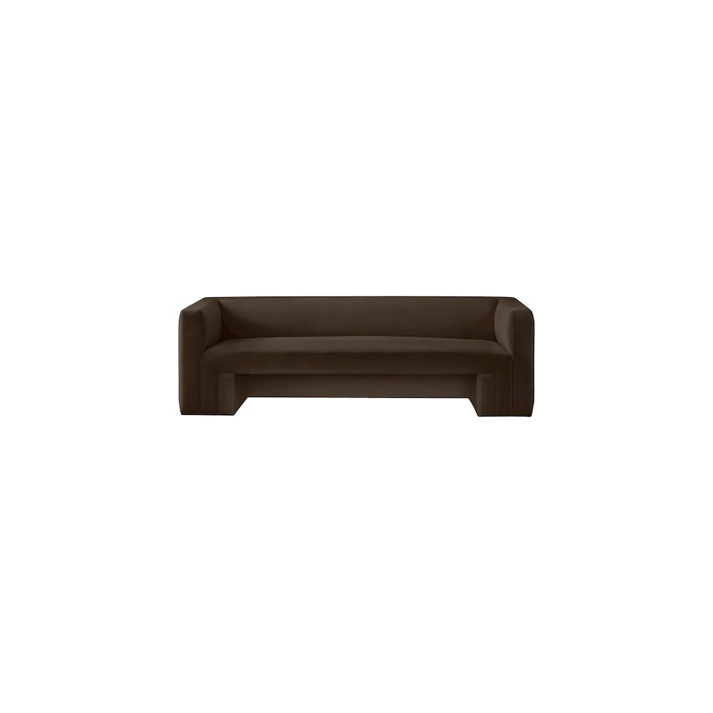 Henson Brown Velvet Sofa. Picture 4
