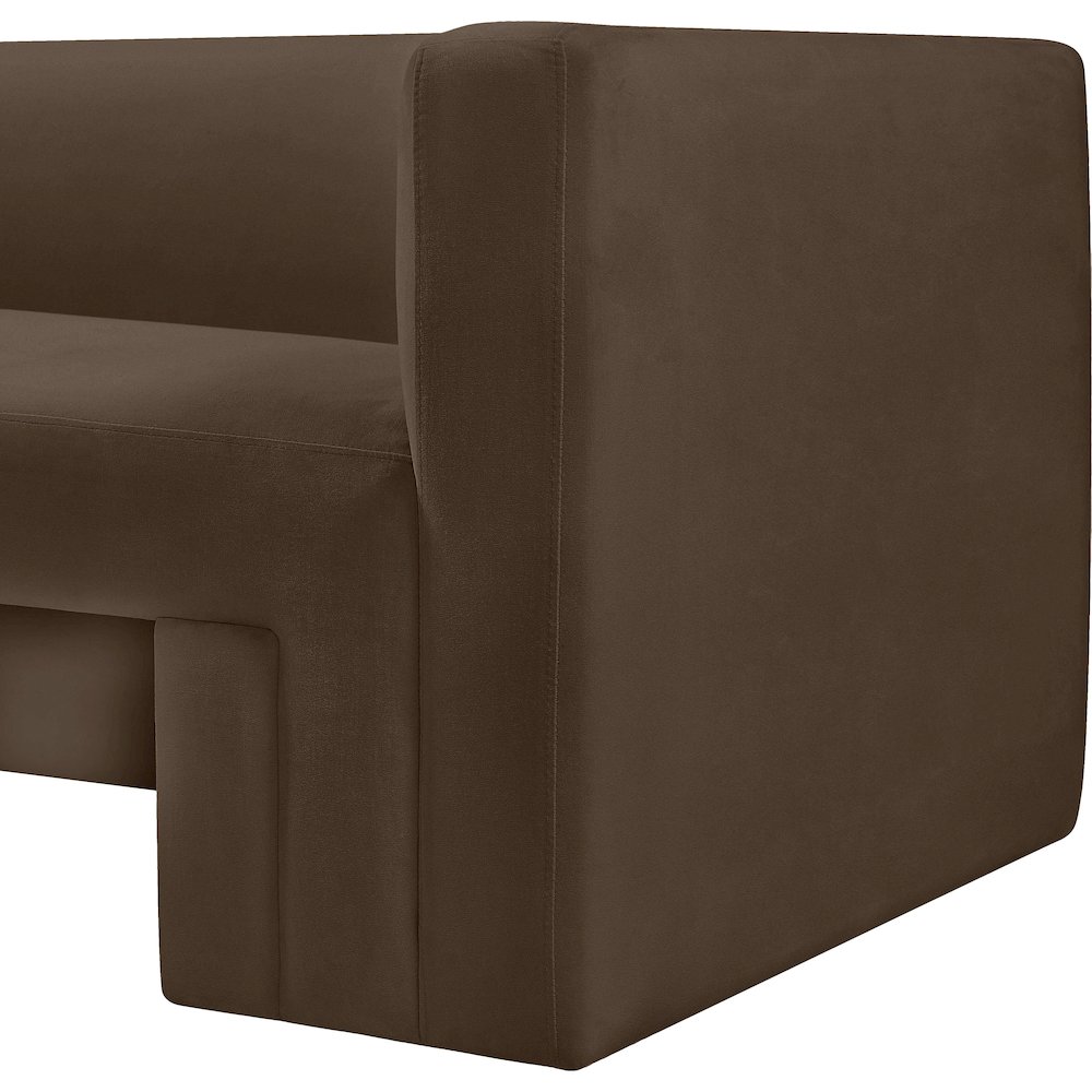 Henson Brown Velvet Sofa. Picture 8