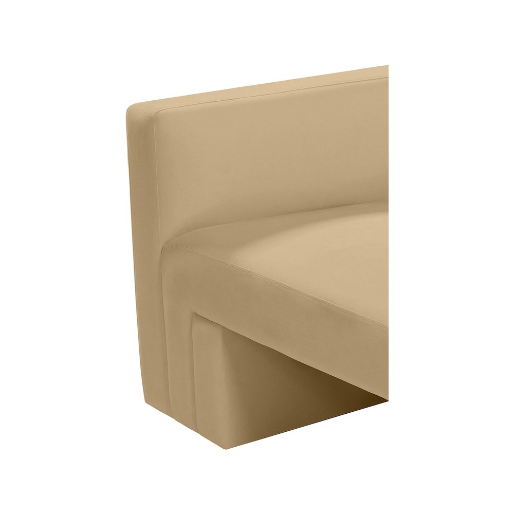 Henson Camel Velvet Loveseat. Picture 9