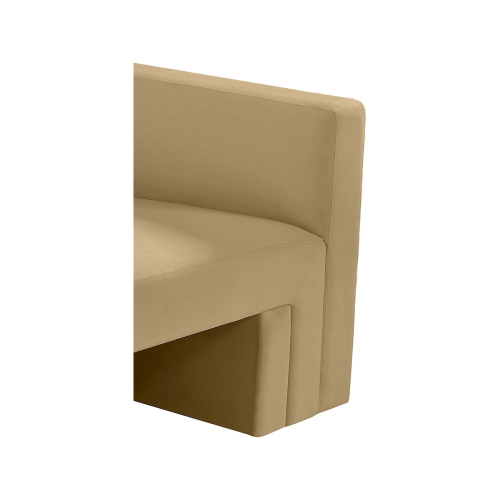 Henson Camel Velvet Loveseat. Picture 12
