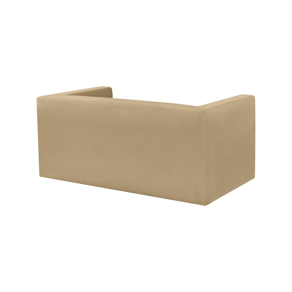 Henson Camel Velvet Loveseat. Picture 3