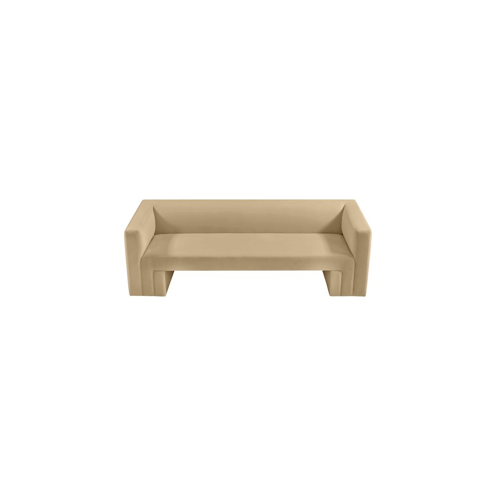 Henson Camel Velvet Sofa. Picture 5