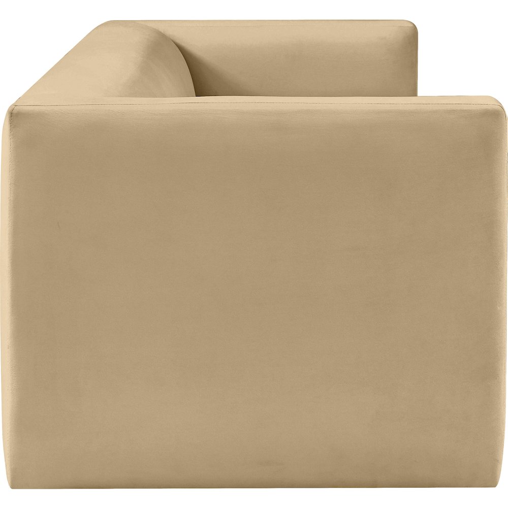 Henson Camel Velvet Sofa. Picture 6