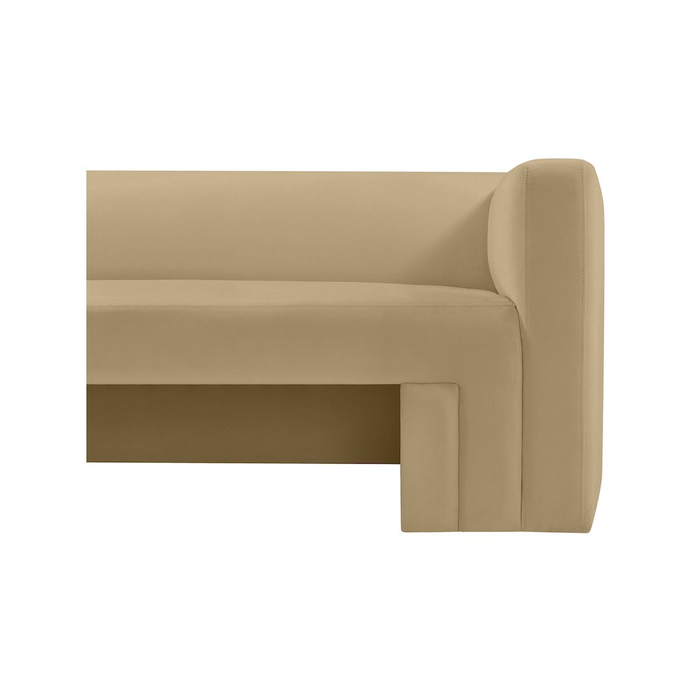 Henson Camel Velvet Sofa. Picture 7