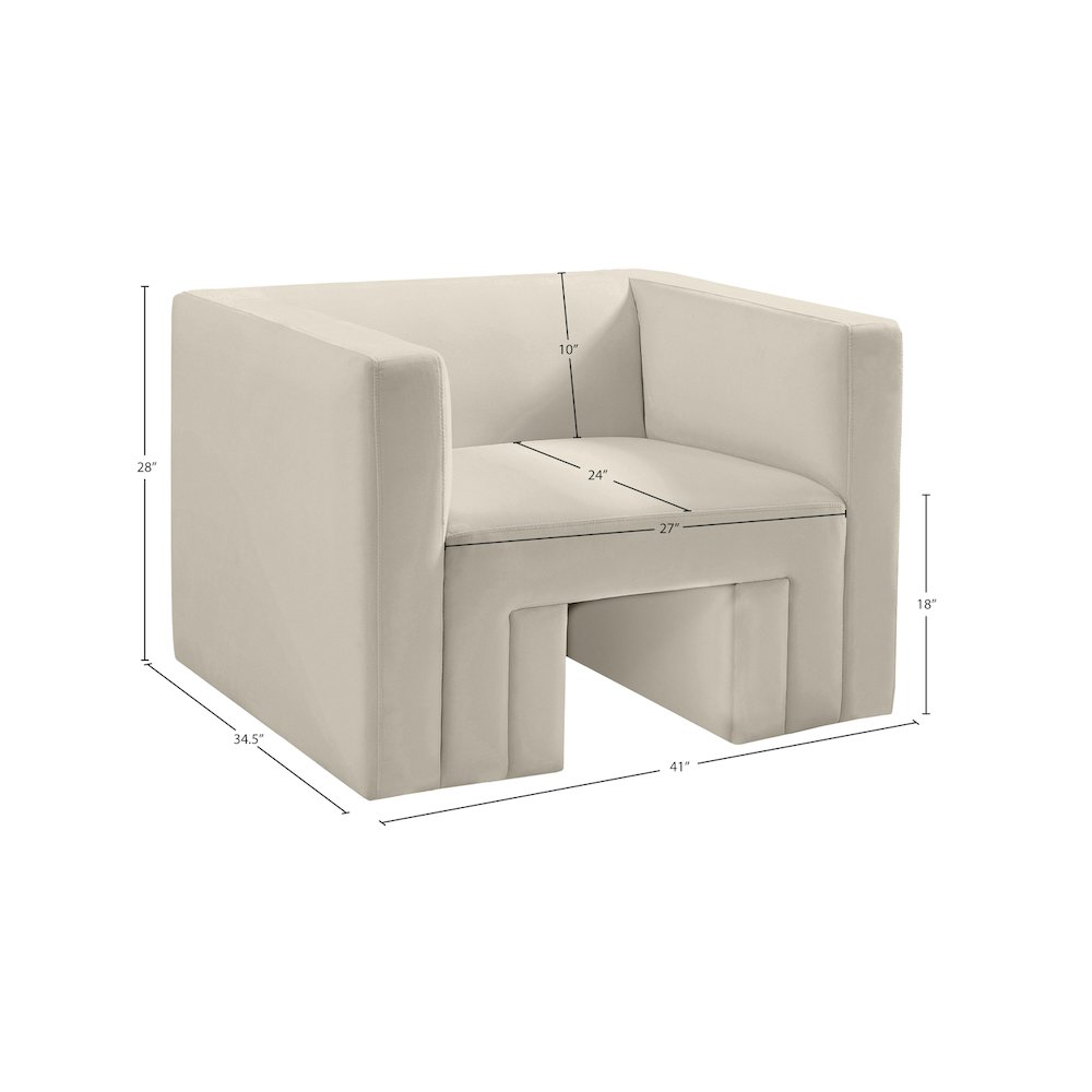 Henson Cream Velvet Chair. Picture 17