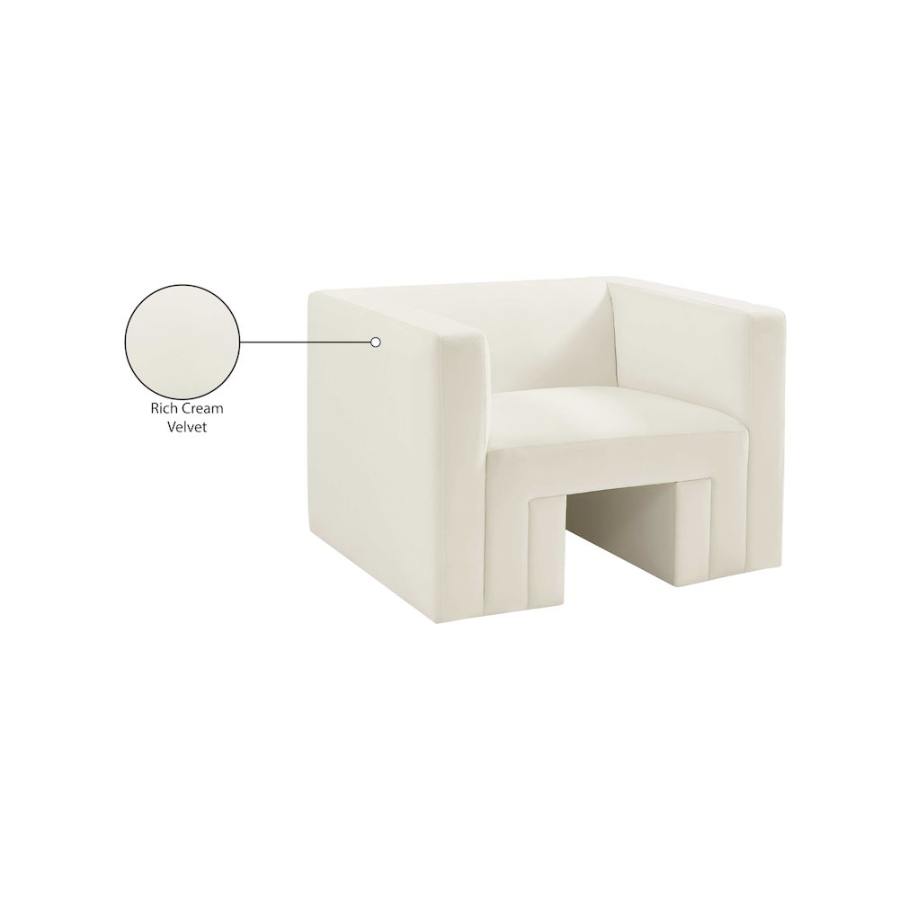 Henson Cream Velvet Chair. Picture 18