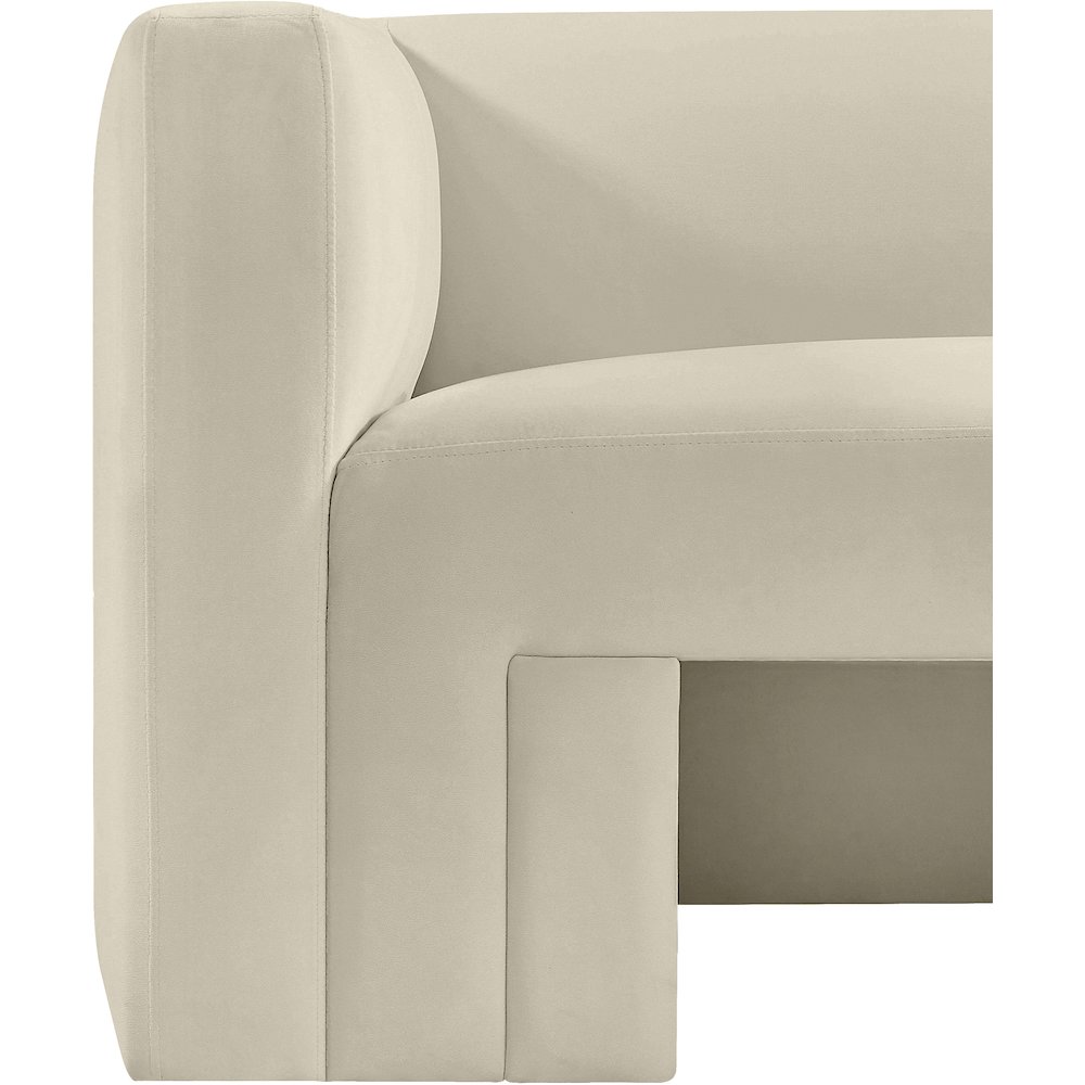Henson Cream Velvet Loveseat. Picture 10