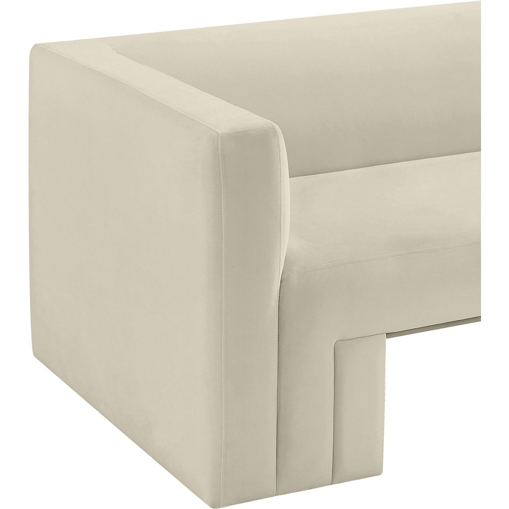 Henson Cream Velvet Loveseat. Picture 11