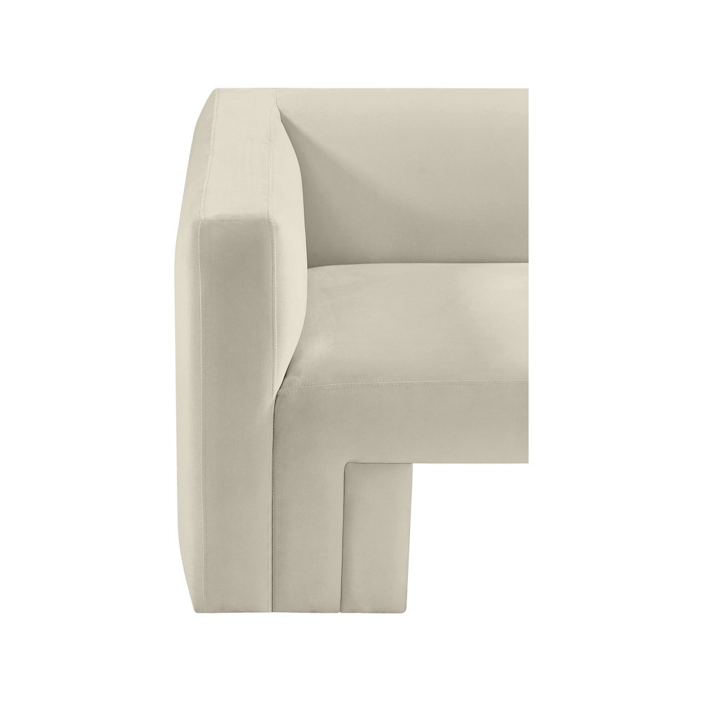 Henson Cream Velvet Loveseat. Picture 13