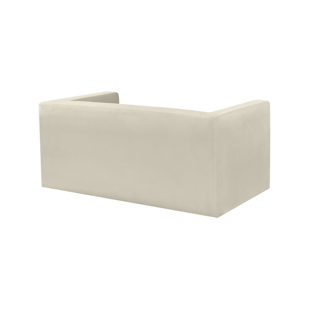 Henson Cream Velvet Loveseat. Picture 3