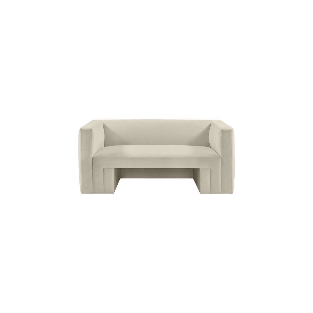 Henson Cream Velvet Loveseat. Picture 4