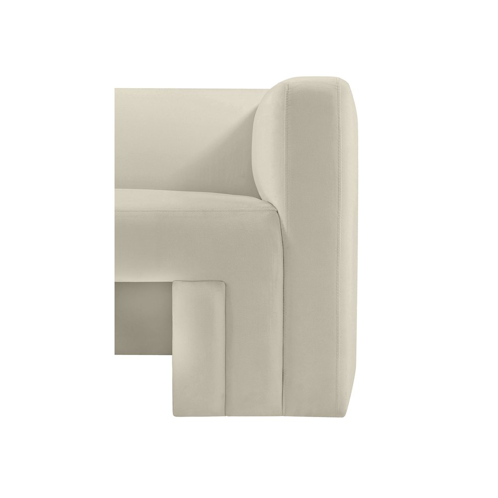 Henson Cream Velvet Loveseat. Picture 7