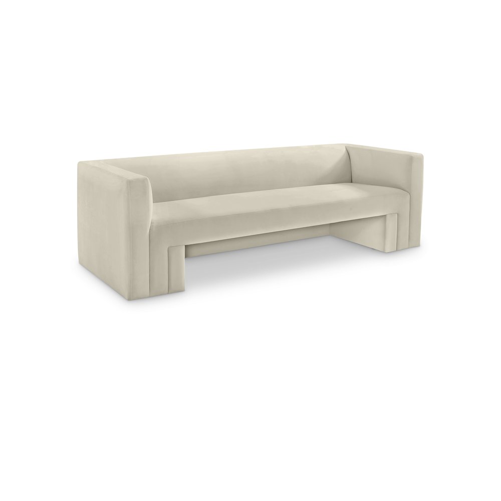 Henson Cream Velvet Sofa. Picture 1