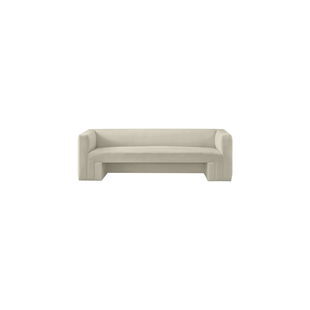 Henson Cream Velvet Sofa. Picture 4