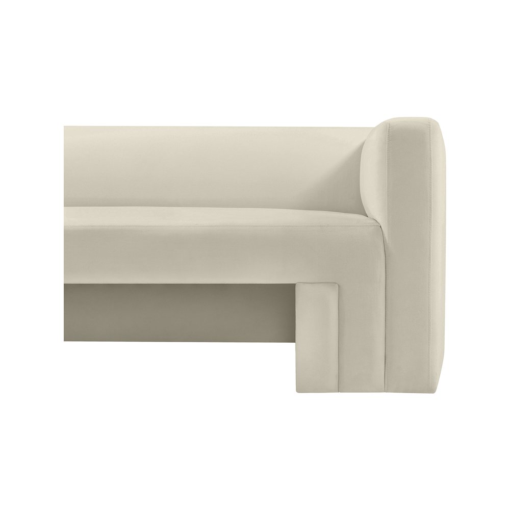 Henson Cream Velvet Sofa. Picture 7