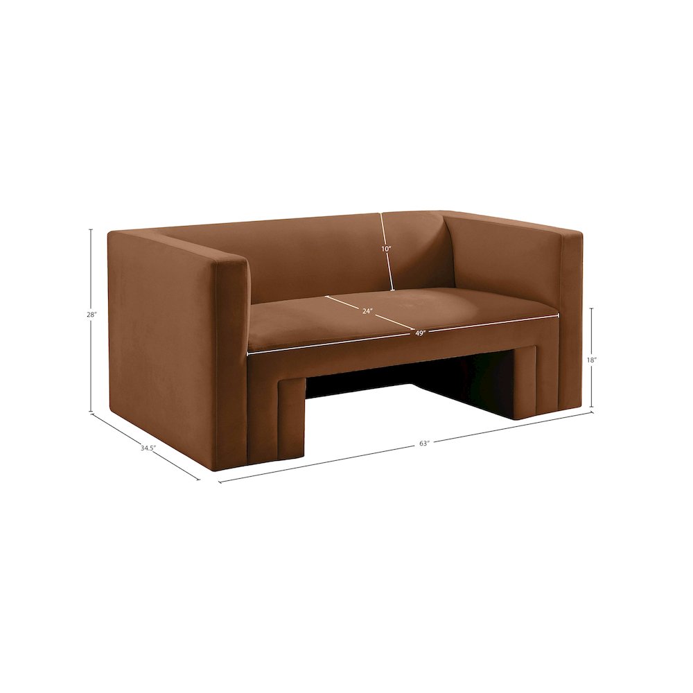 Henson Saddle Velvet Loveseat. Picture 17