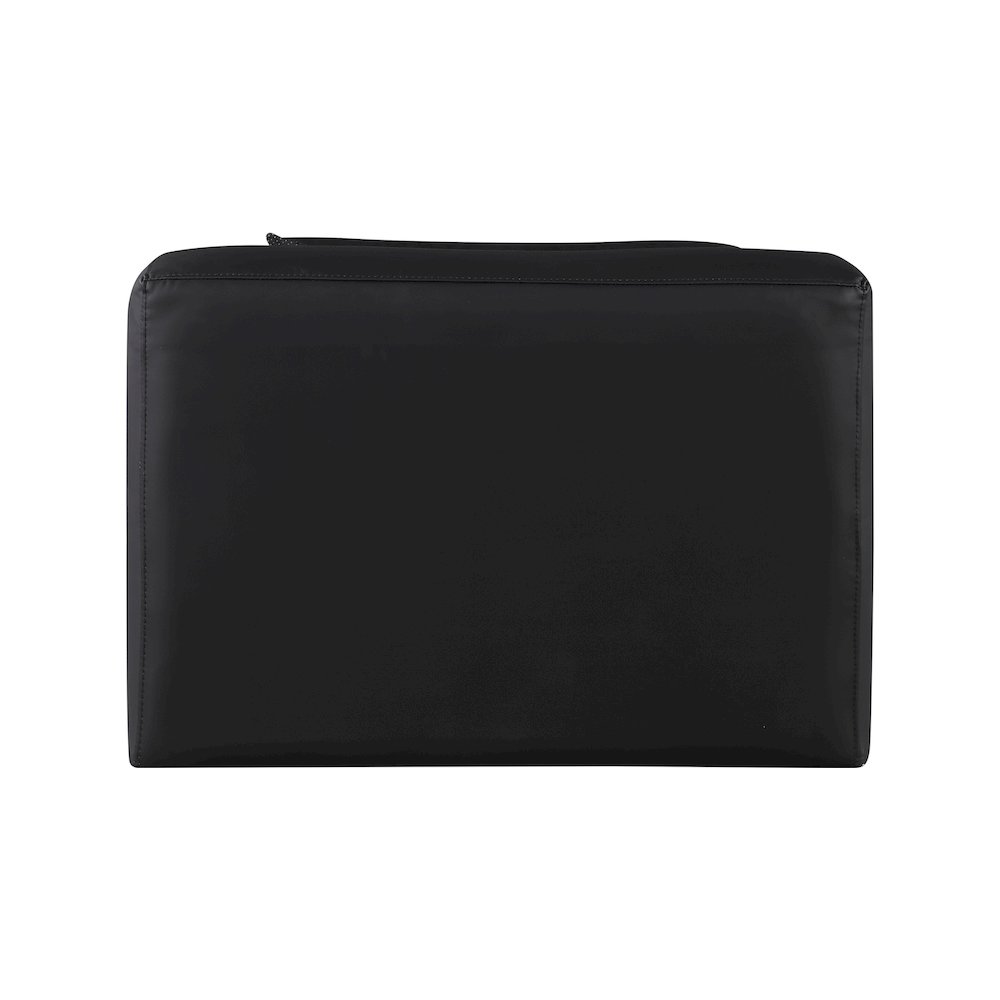 Cube Black Vegan Leather Armless Chair. Picture 2
