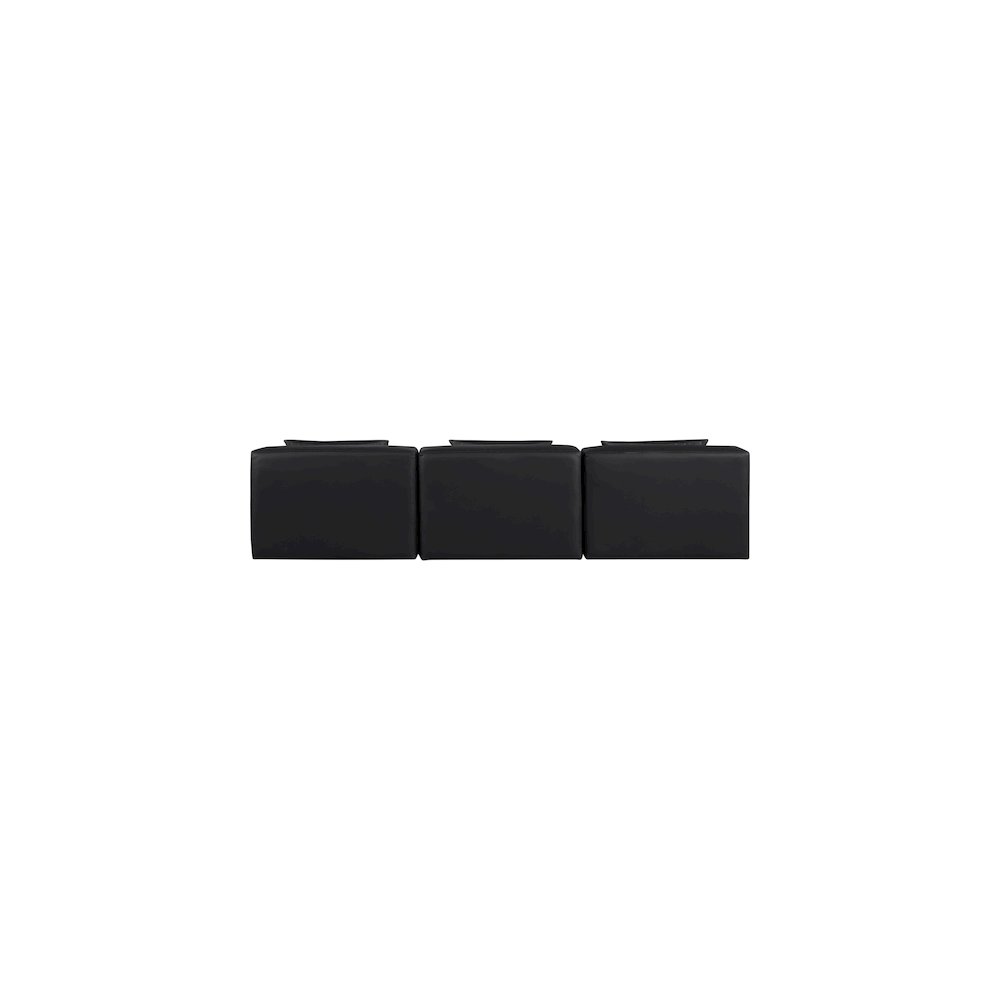 Cube Black Vegan Leather Modular Sofa. Picture 2