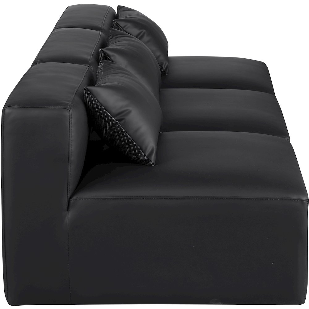 Cube Black Vegan Leather Modular Sofa. Picture 4